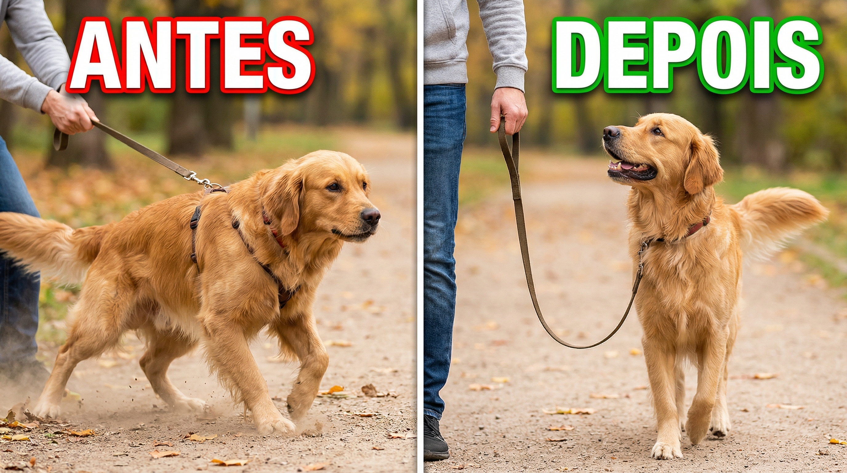 Antes e depois do cachorro